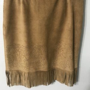 INC 100% Leather fringed skirt!